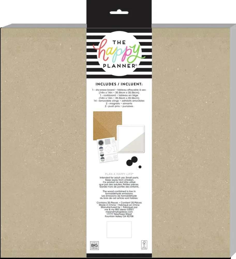 Happy Planner Align tableau blanc et liège 35 cm lot de 2