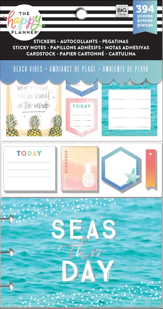 Happy Planner Beach Vibes pack accessoires 294 stickers notes