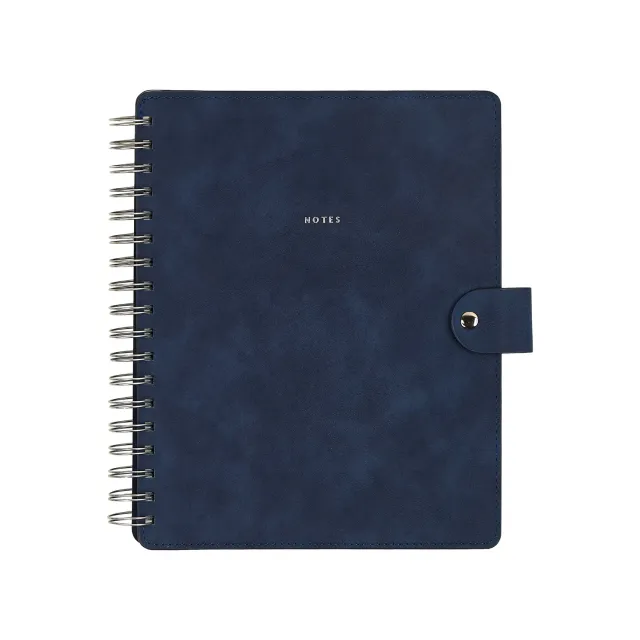 Citrine Navy Classic carnet spirale rechargeable bleu marine pointillé