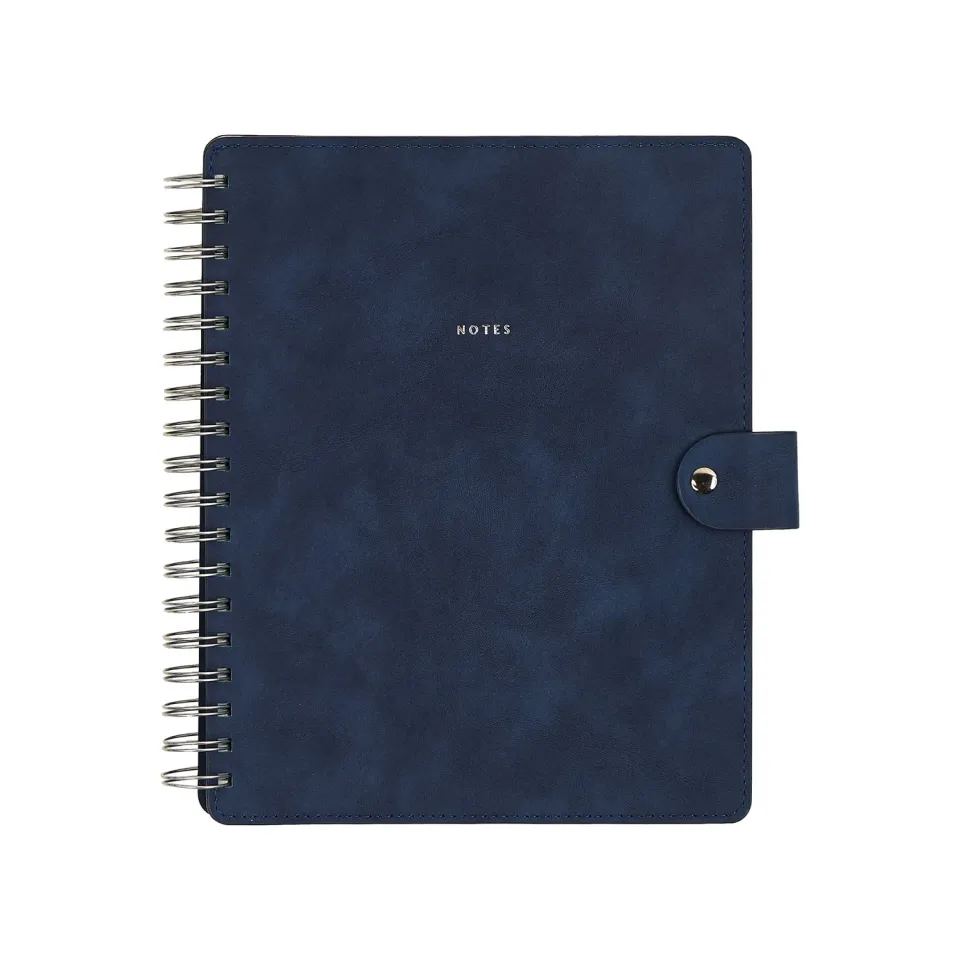 Citrine Navy Classic carnet spirale rechargeable bleu marine pointillé