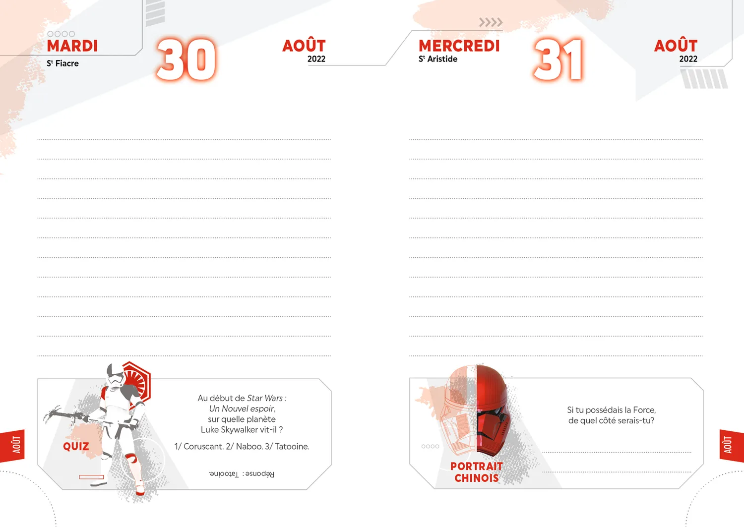 Frigobloc Star Wars agenda scolaire journalier 2023-2024