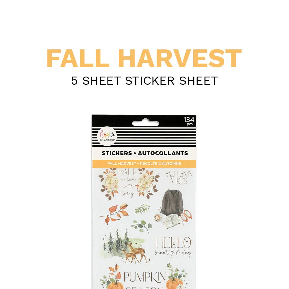 Happy Planner Fall Harvest stickers 5 feuilles 134 pièces