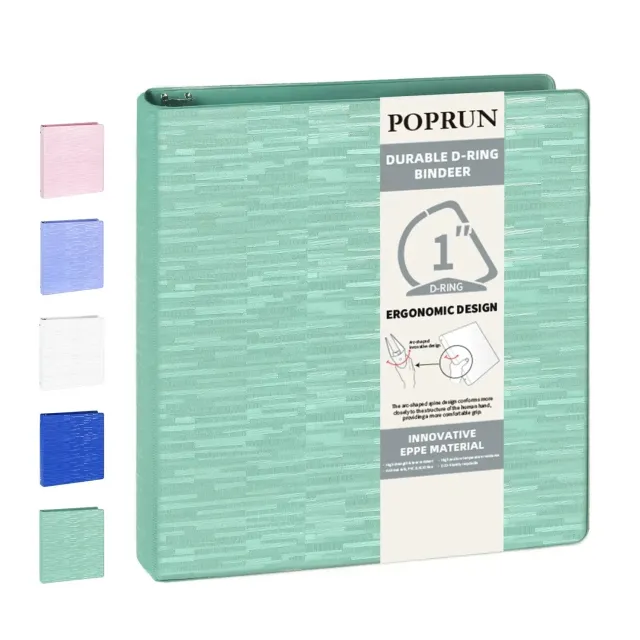 Poprun EP001MD10 classeur anneaux D 1 pouce recyclable