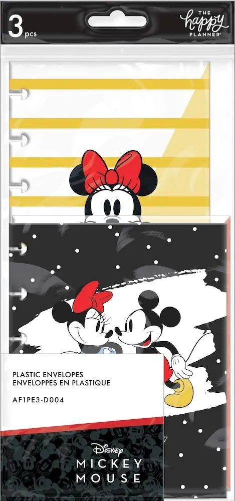 Happy Planner Mickey Minnie pochettes enveloppes à anneaux lot de 3