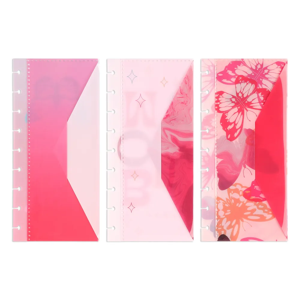 Happy Planner Butterfly Bliss enveloppes à anneaux lot de 3