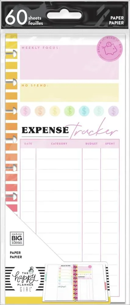 Happy Planner Savvy Saver papier budget Classic 60 feuilles