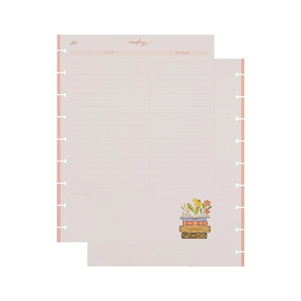 Happy Planner Cozy Reading recharge Classic 40 feuilles lecture