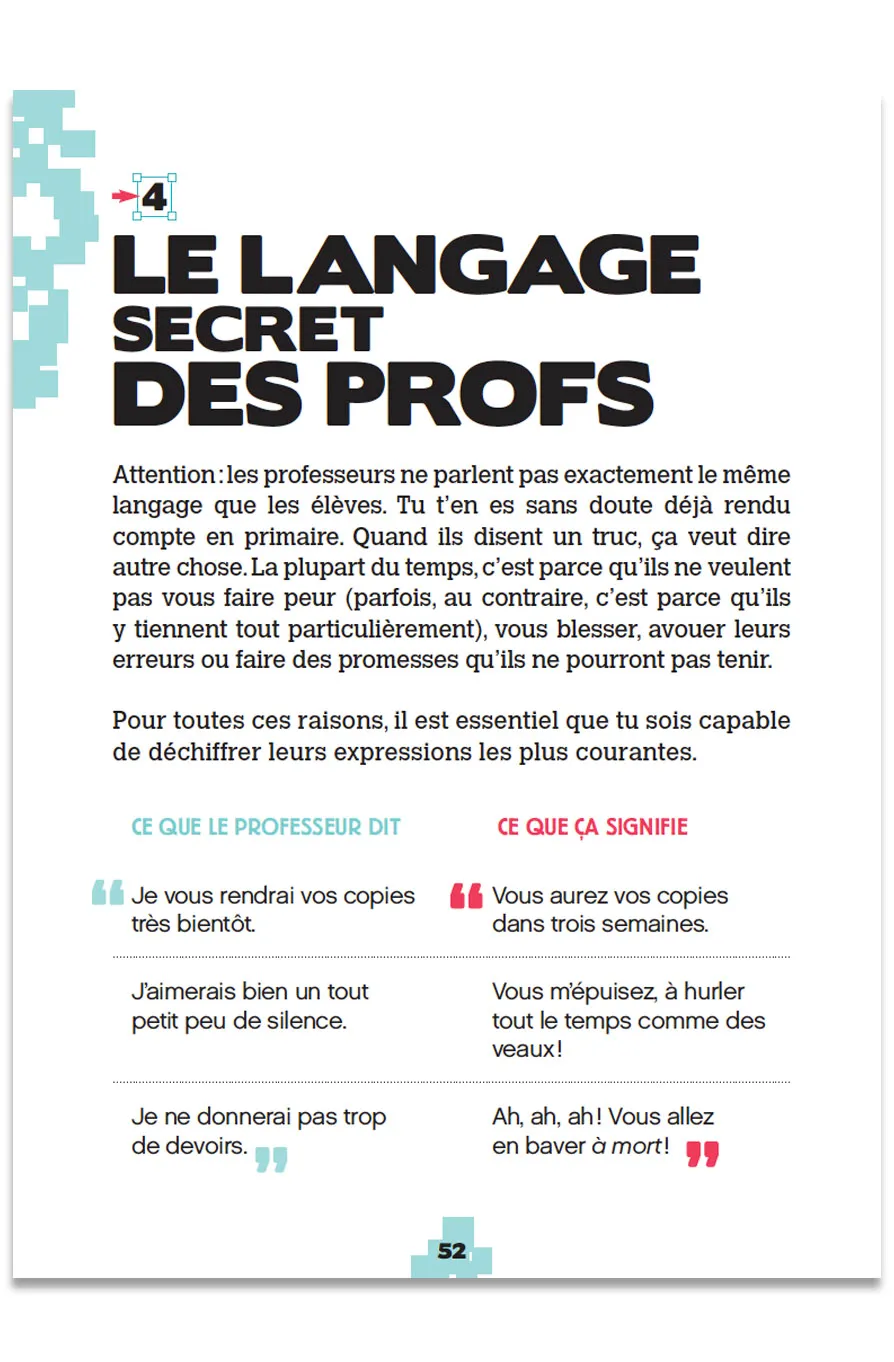 Frigobloc Guide de survie de la 6e livre collège humour