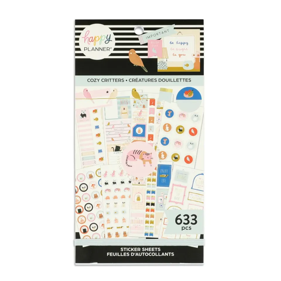 Happy Planner Cozy Pet Critters stickers 633 doré