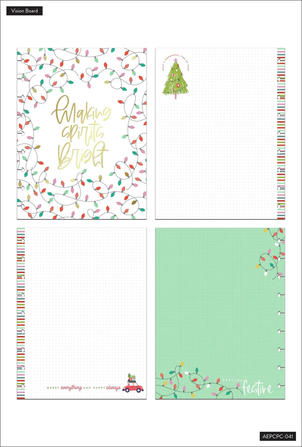 Happy Planner Christmas Classic kit compagnon accessoires Noël