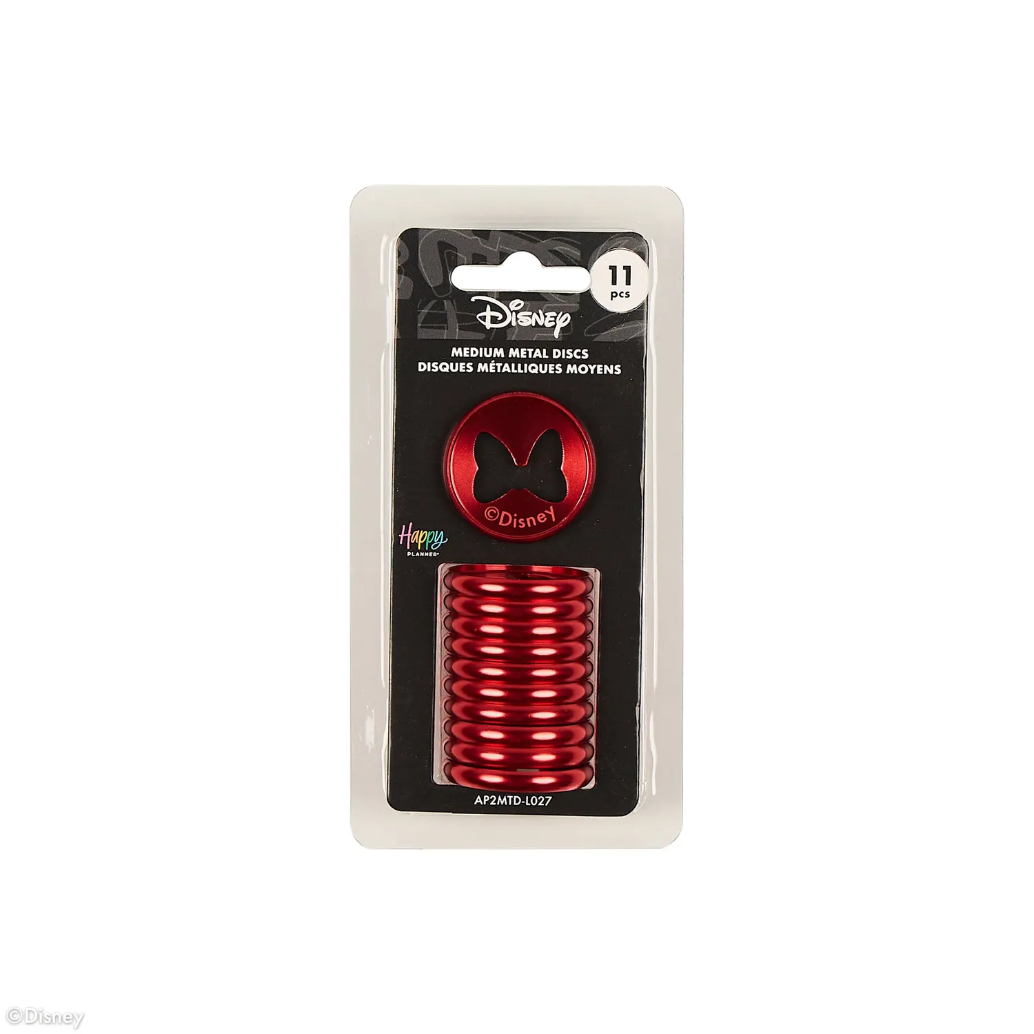 Happy Planner Minnie Nœud Rouge disques métal Medium 11 anneaux