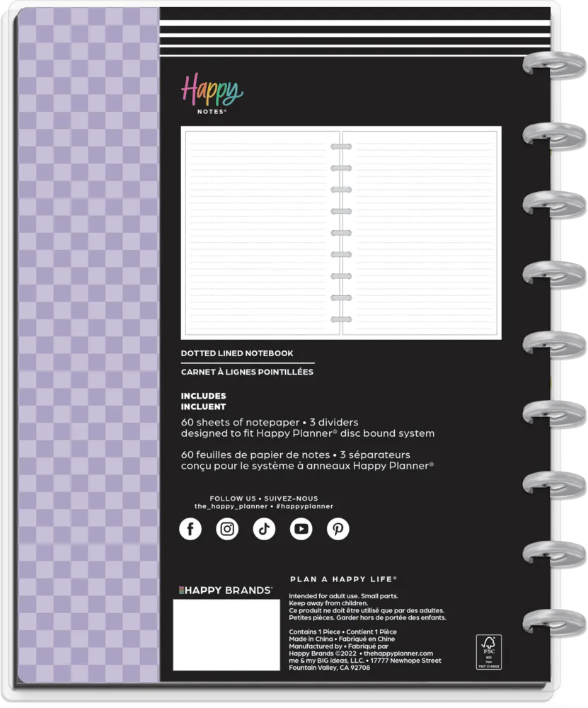 Happy Planner Life Is Sweet carnet classic 60 feuilles ligné pointillé