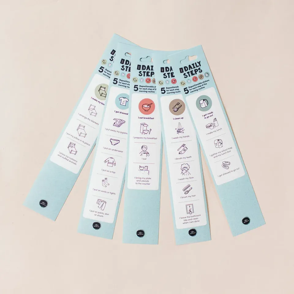 Les Belles Combines My Daily Steps stickers routine du matin 5 pièces