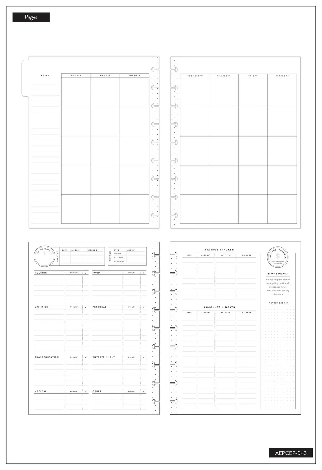 Happy Planner Bright Budget extension recharge Classic