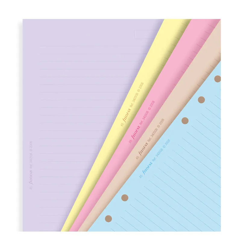 Filofax recharge papier ligné coloré Pocket 30 feuilles