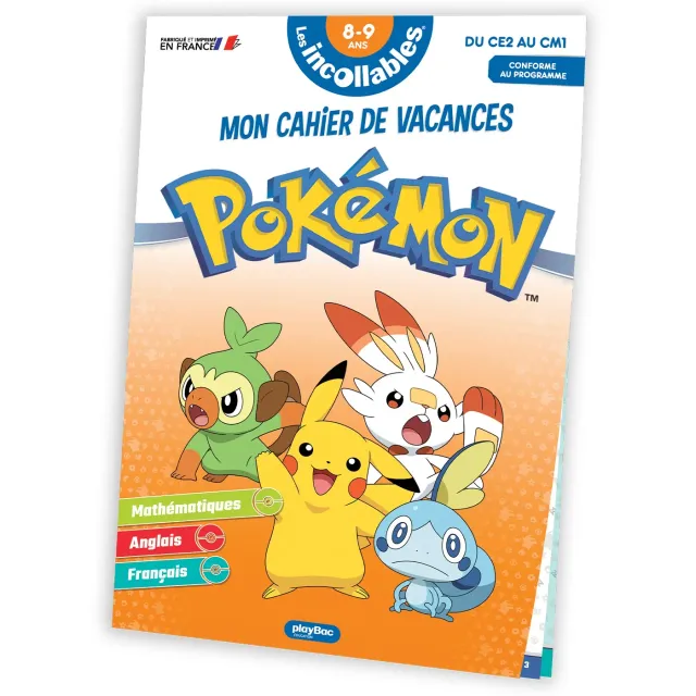 Les Incollables Pokémon cahier de vacances 2026 CE2-CM1 8-9 ans