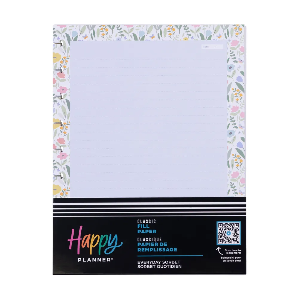 Happy Planner Sorbet Floral recharge Classic 40 feuilles mixte