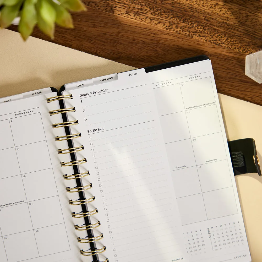 Happy Planner Citrine Midnight 2027 agenda A5 pro 12 mois