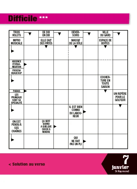 Frigobloc Mots fléchés 365 jours calendrier à bloc