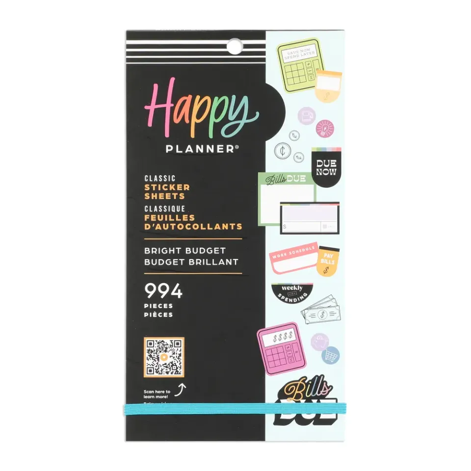 Happy Planner Bright Budget stickers budget 994 pièces 30 feuilles