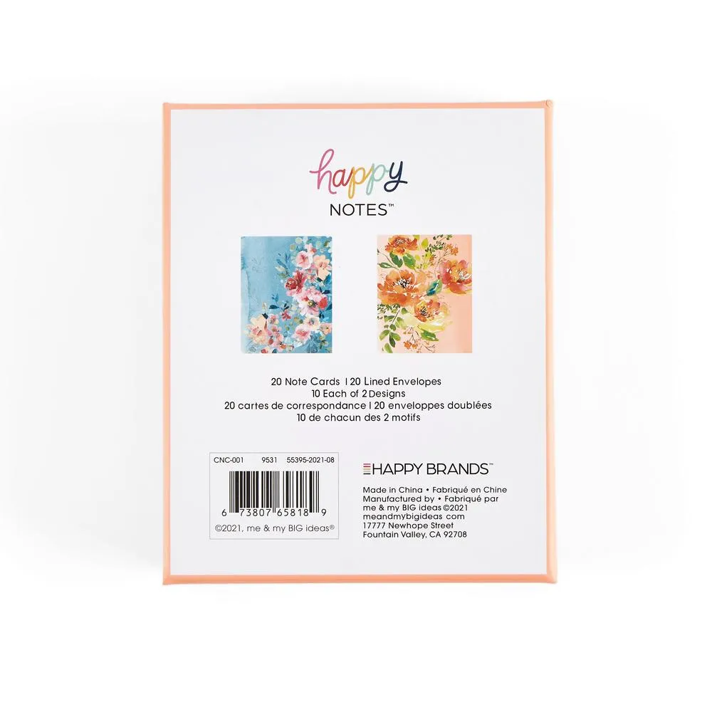 Happy Planner Elegant Florals cartes remerciement 20 pièces