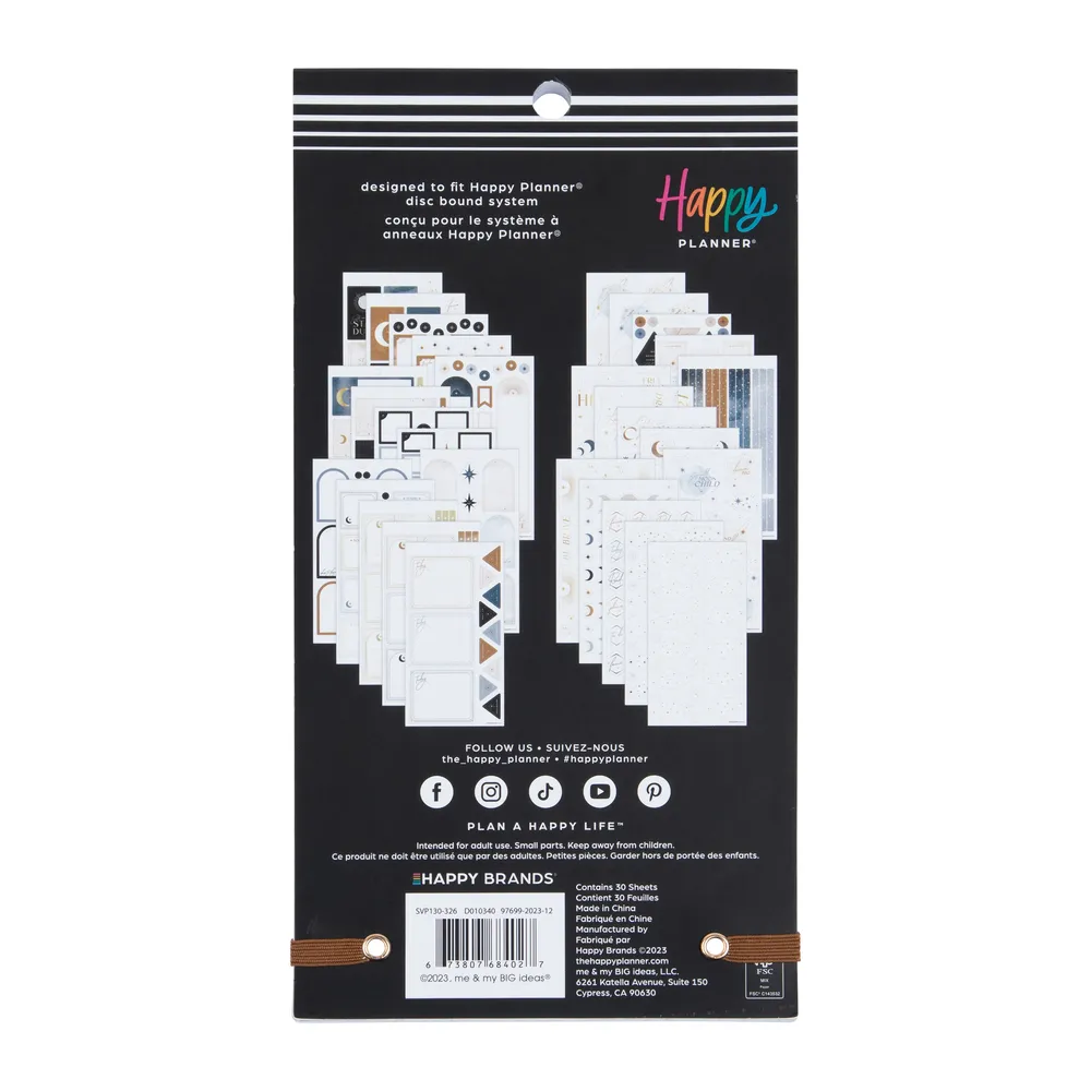 Happy Planner Sophisticated Stargazer stickers décoratifs 516