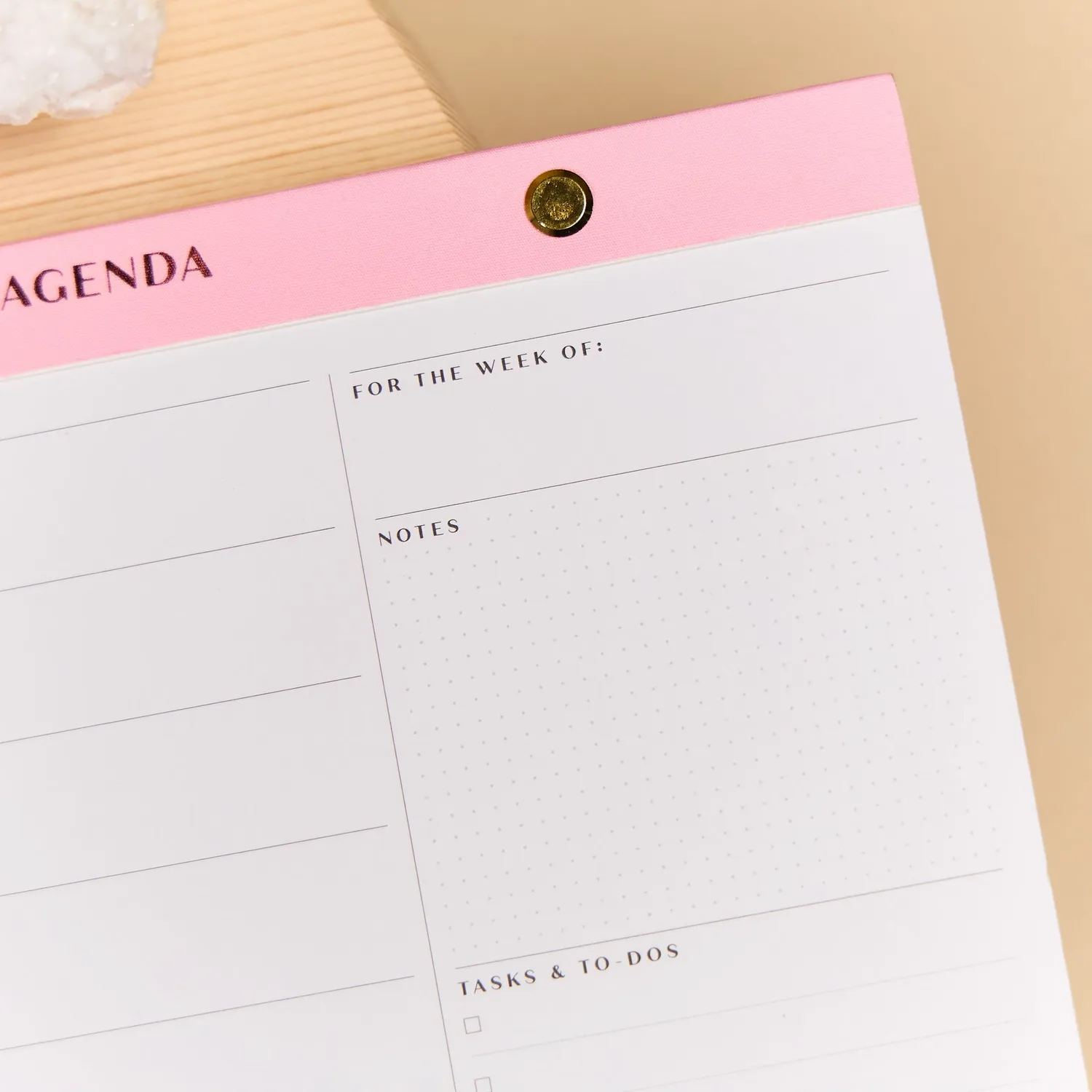 Happy Planner Blushed calendrier bureau hebdo non daté doré
