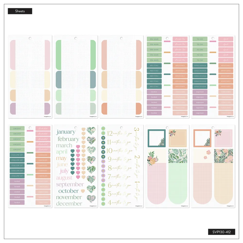 Happy Planner Garden Wedding stickers Big x1322 doré