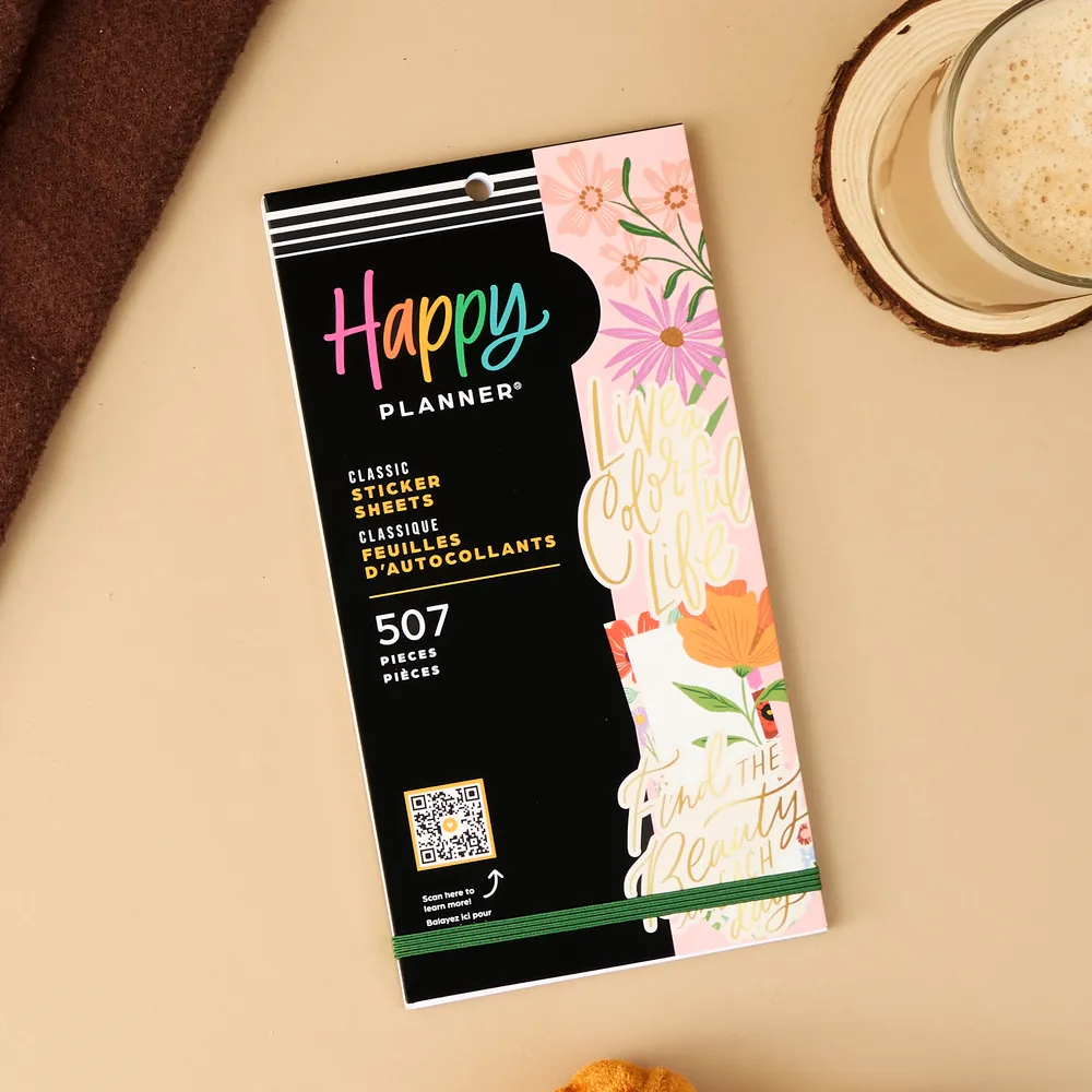 Happy Planner Blooming Bouquet stickers Classic 507 pièces floral