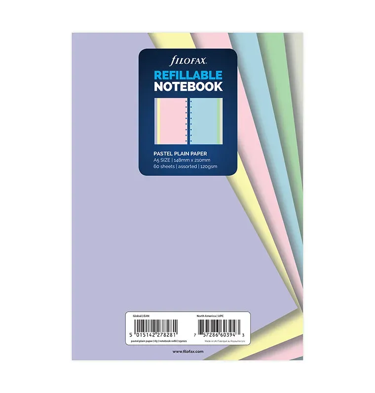 Filofax Pastels recharge carnet A5 neutre pastel