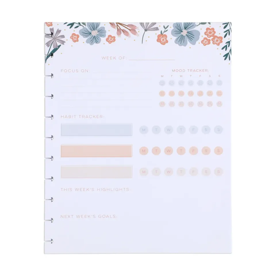 Happy Planner Florals Big recharge papier bien-être 40 pages