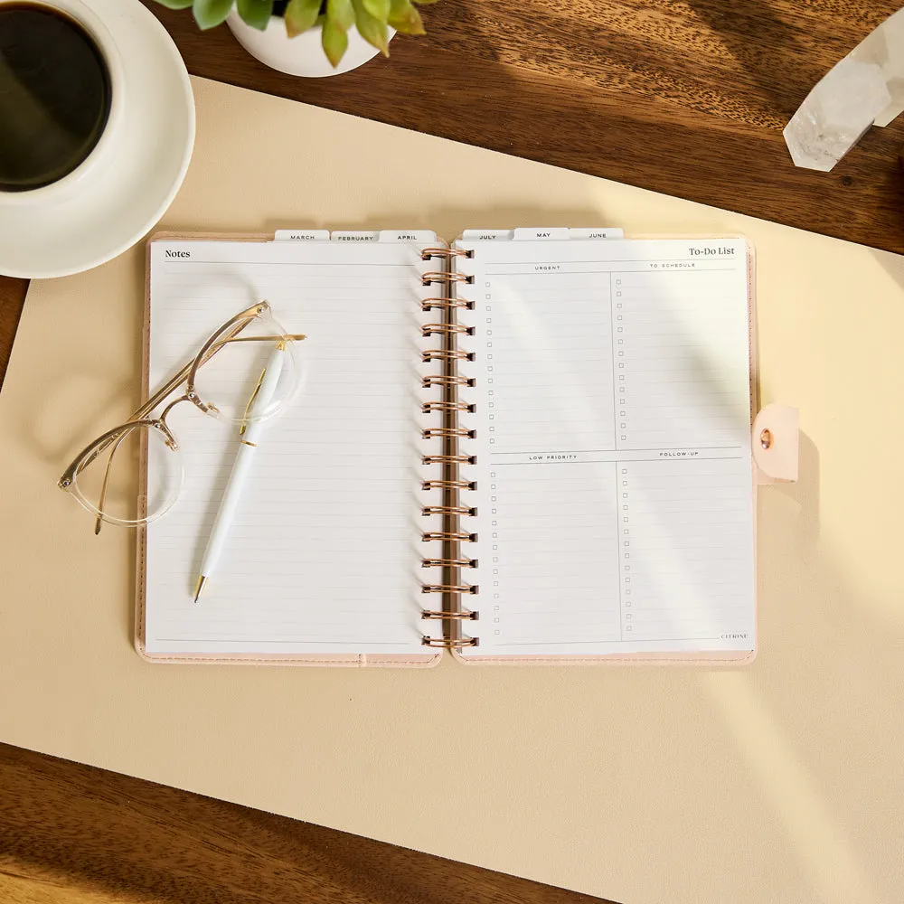 Citrine Blush 2027 agenda spiral pro A5 small rose