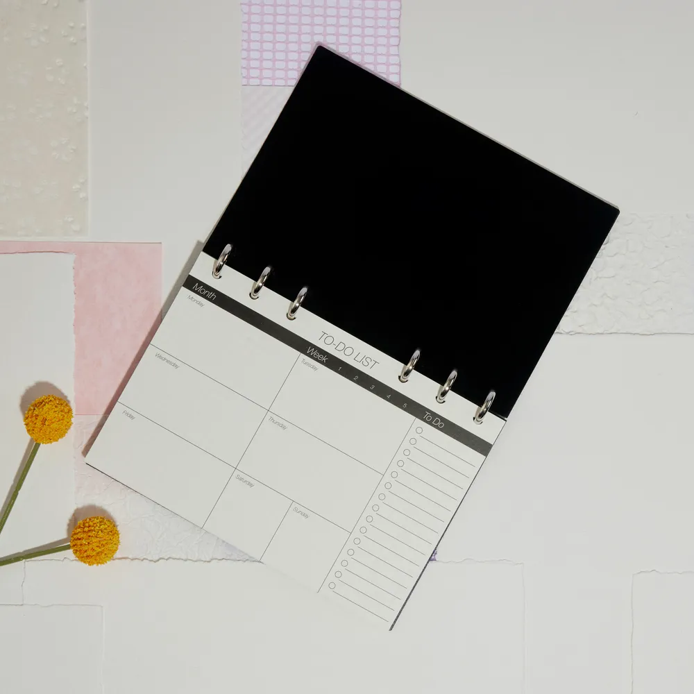 Happy Planner Frosted Black agenda bureau chevalet non daté 52 feuilles