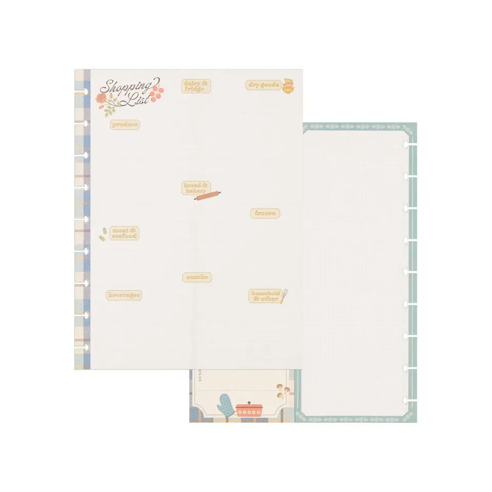 Happy Planner Classic recharge menus courses Fall Picnic 40 feuilles
