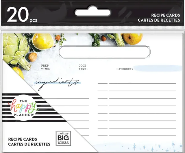 Happy Planner Bon Appetit cartes recettes foodie 20 cartes