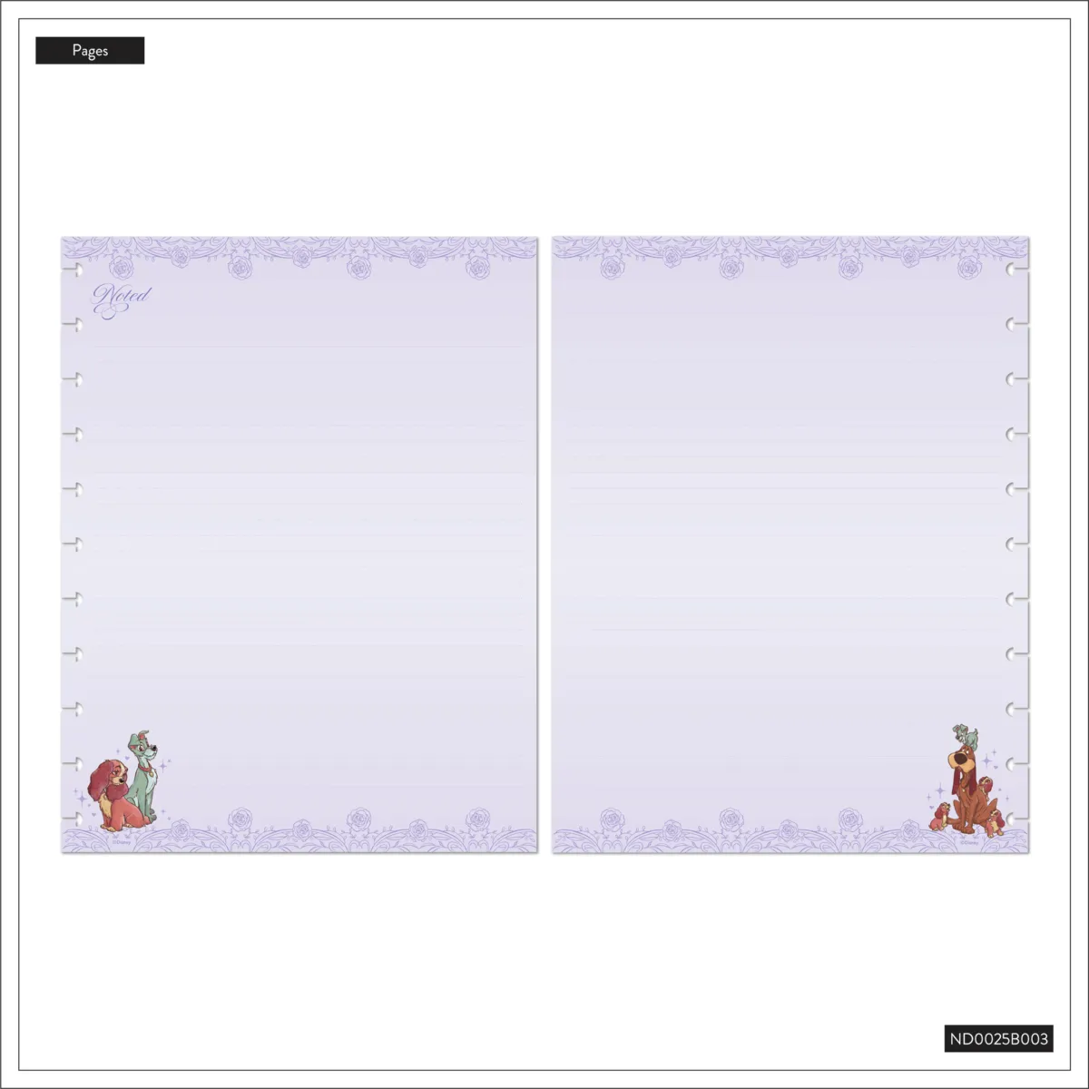Happy Planner Disney Lady Tramp Big carnet pointillé 60 feuilles