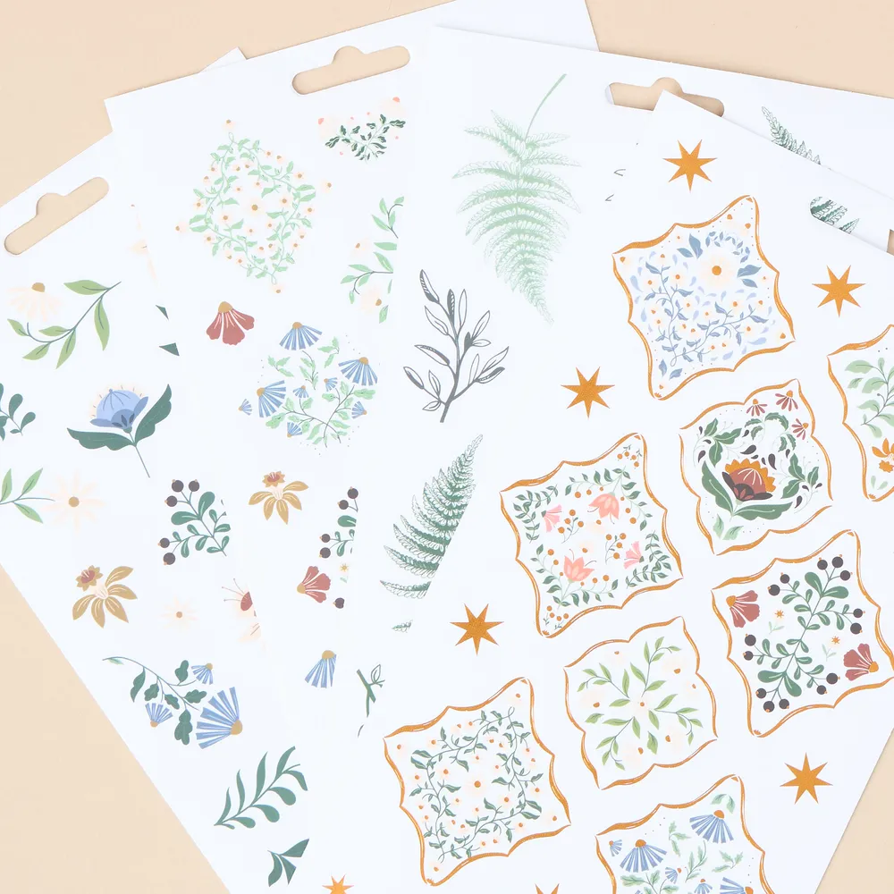 Happy Planner Forest Flowers stickers 10 planches nature