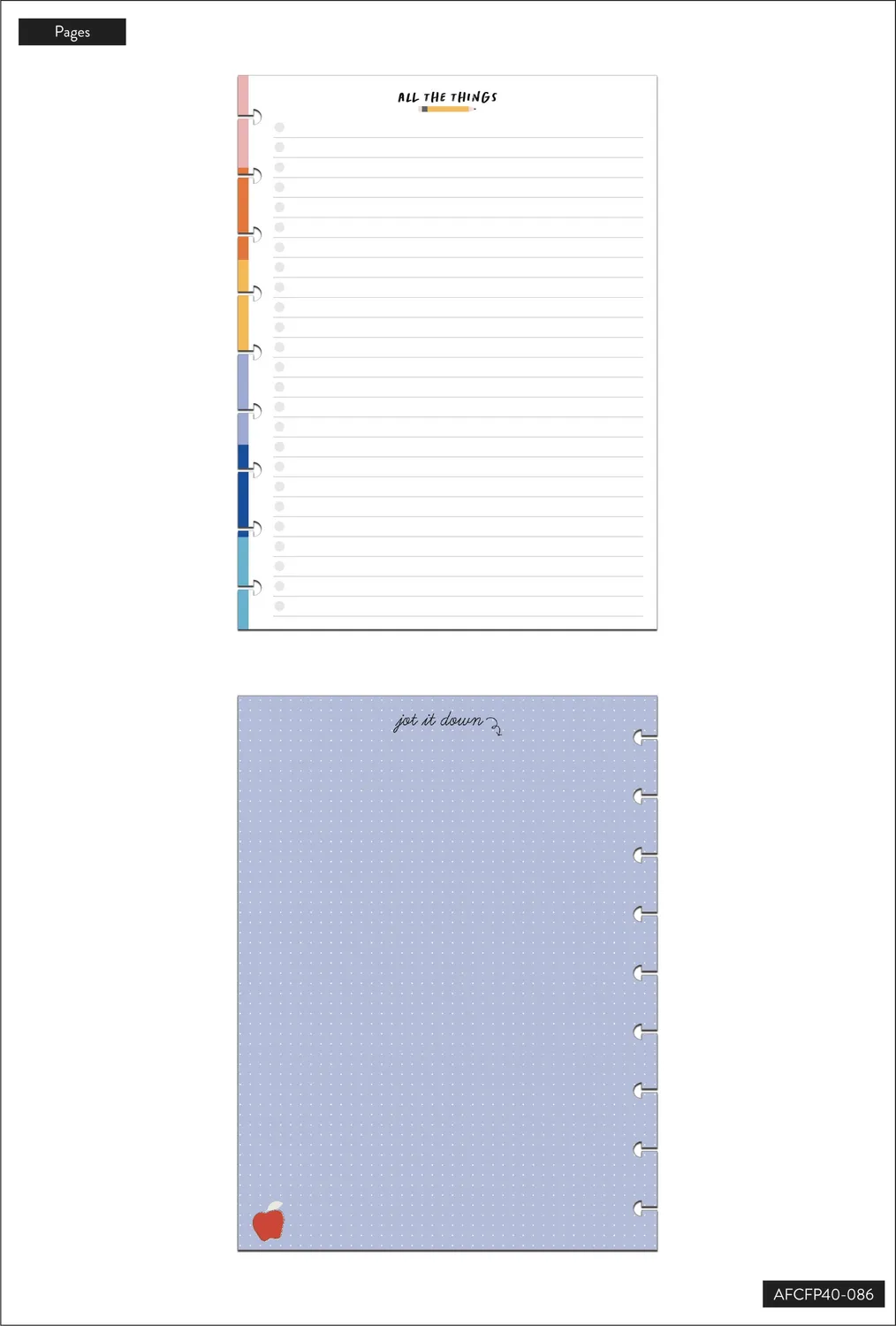 Happy Planner You Rule papier recharge Classic 40 feuilles