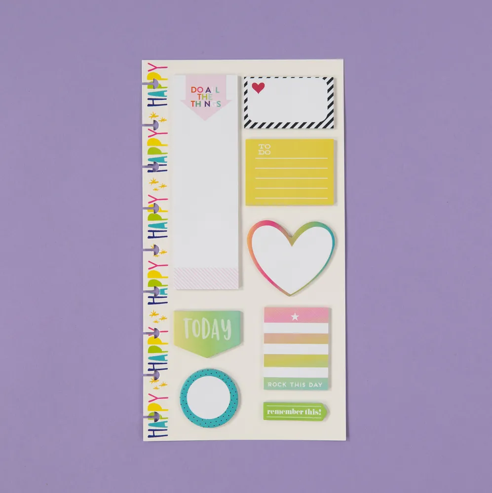 Me & my big ideas Classic Rock This Day sticky notes x8 couleurs vives