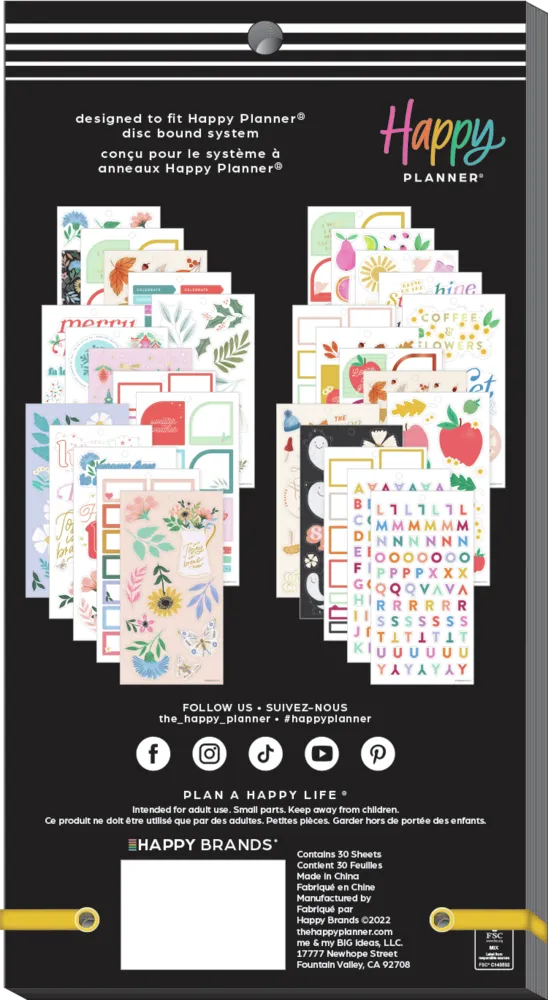 Happy Planner Big Seasonal Whimsy stickers Big 551 pièces