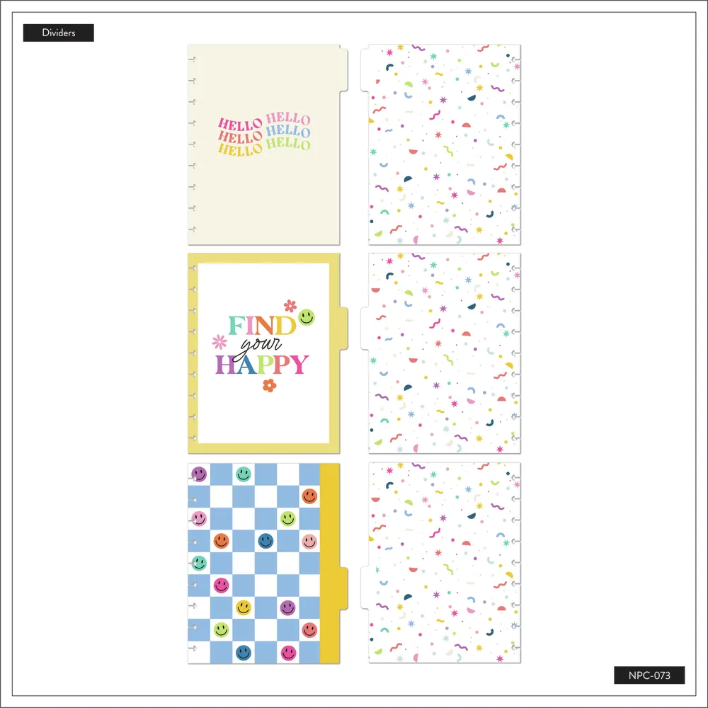 Happy Planner Checkered Brights Classic carnet 60 feuilles ligné pointillé