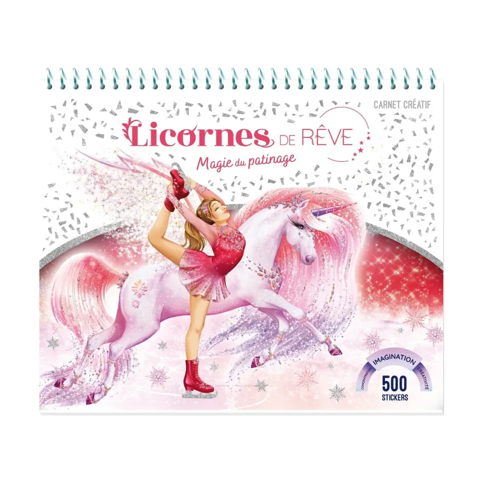 Frigobloc Licornes de rêve carnet créatif patinage 5 ans