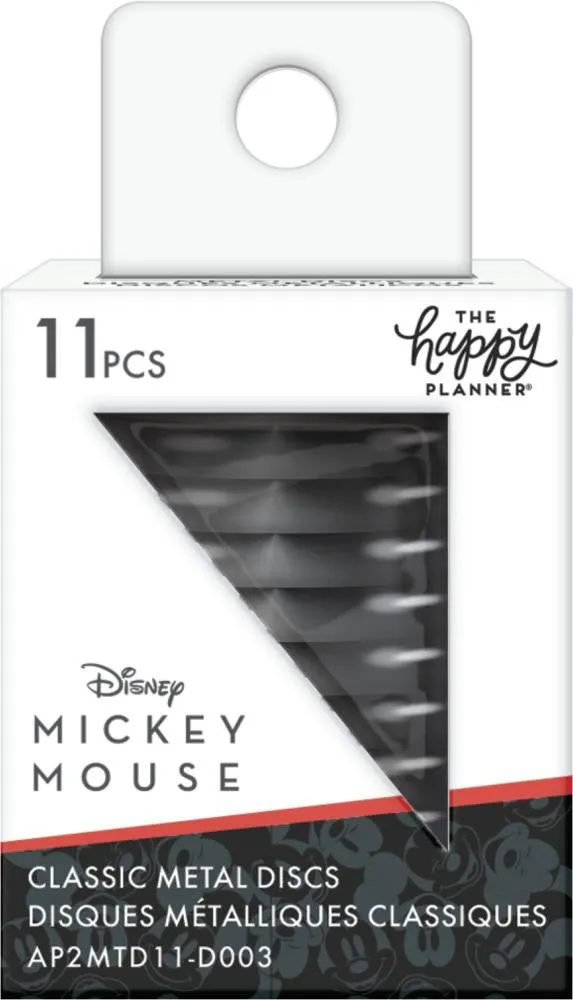 Happy Planner Mickey Mouse disques agenda Medium métal noir x11