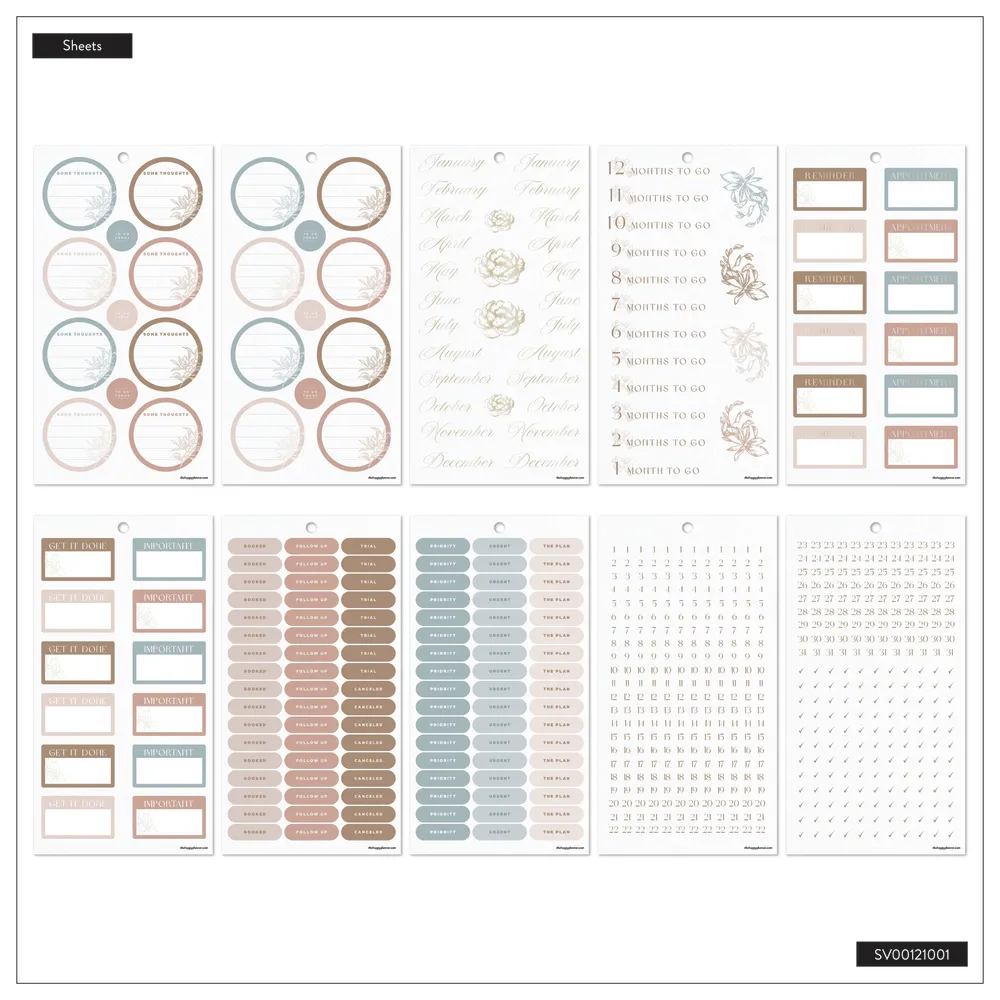 Happy Planner Love Blooms stickers mariage Big 1291 pièces