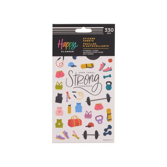 Happy Planner Fitness Icons autocollants 10 planches sport