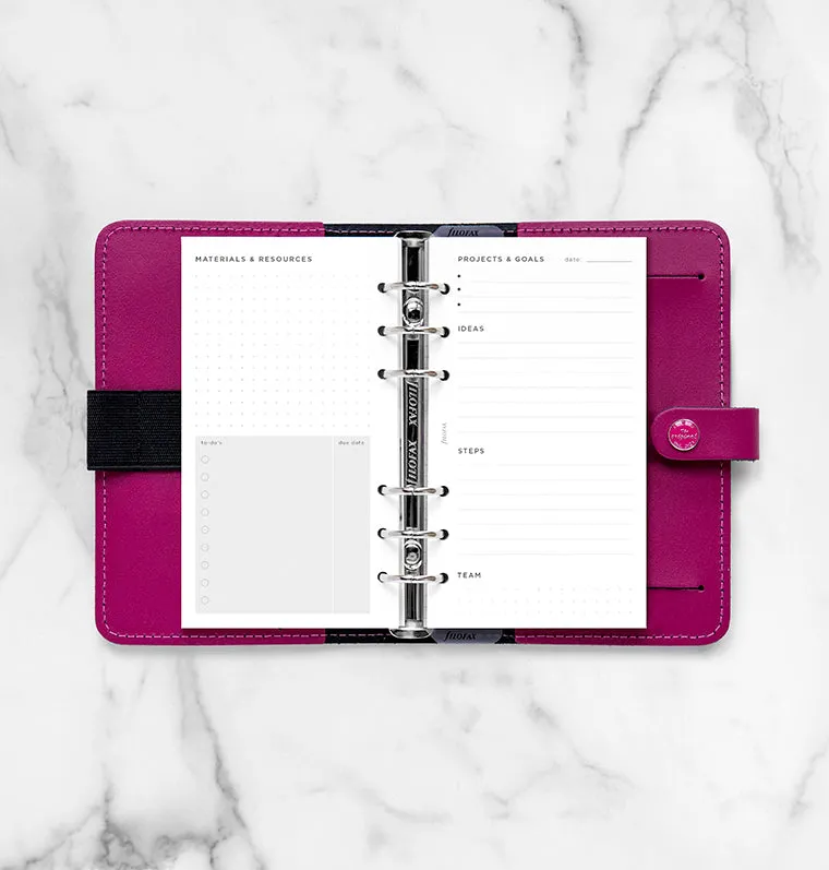 Filofax Classic Personal recharge projets objectifs 56 feuilles