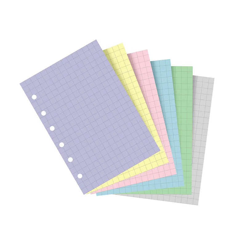 Filofax Pastels Pocket recharge papier quadrillé pastel