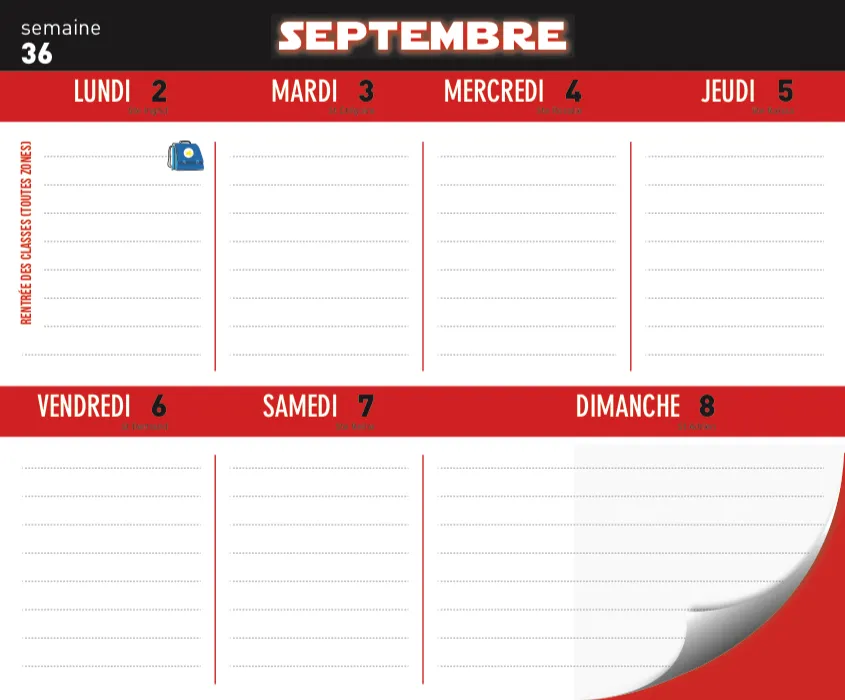 Frigobloc Star Wars 2020 calendrier familial aimanté 12 mois