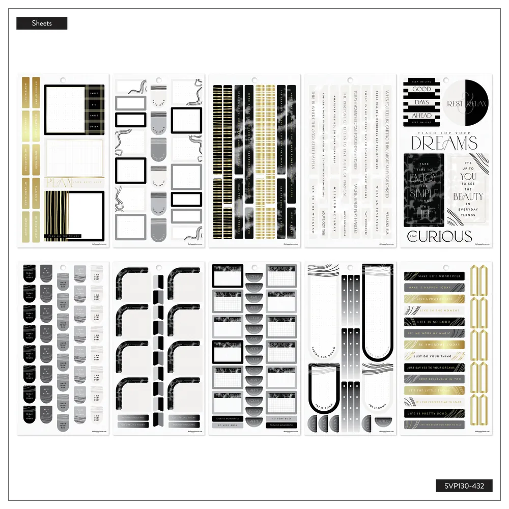 Happy Planner Modern Impression stickers 30 feuilles 702 minimaliste