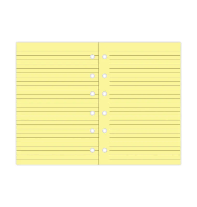 Filofax recharge lignée Pocket jaune 20 feuilles
